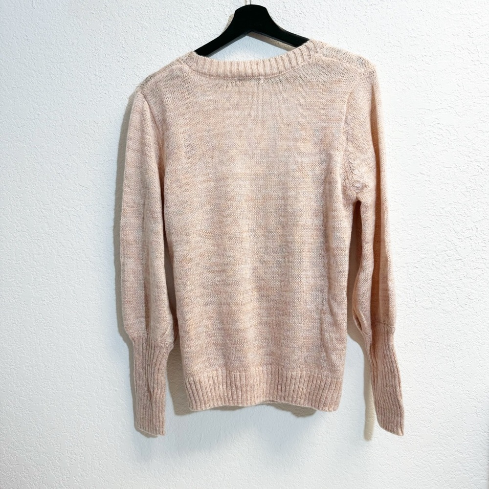 NWT-Kensie Peachy Pink Marl V neck sweater woman's Med - Picture 3 of 11